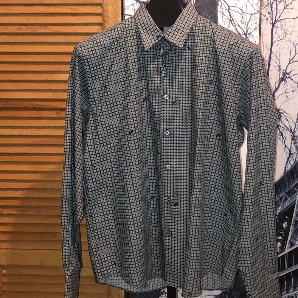 Bugatchi Skull Motif Dress Shirt